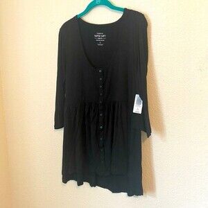 NWT TORRID Black quarter sleeve button accent Baby doll women's plus size 1